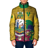 Personalized Saint Vincent and the Grenadines Padded Jacket Cannonball Flower Tropical Style - Wonder Print Shop