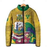 Personalized Saint Vincent and the Grenadines Padded Jacket Cannonball Flower Tropical Style - Wonder Print Shop
