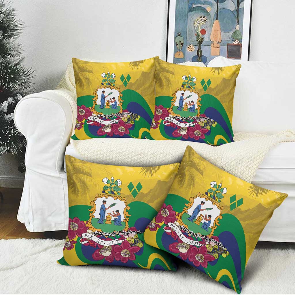Saint Vincent and the Grenadines Pillow Cover Cannonball Flower Tropical Style - Wonder Print Shop