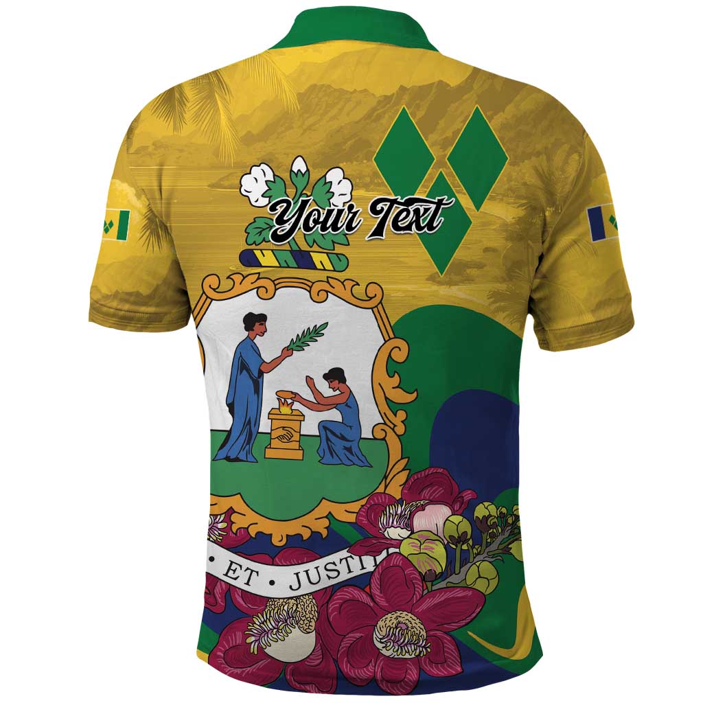 Personalized Saint Vincent and the Grenadines Polo Shirt Cannonball Flower Tropical Style - Wonder Print Shop
