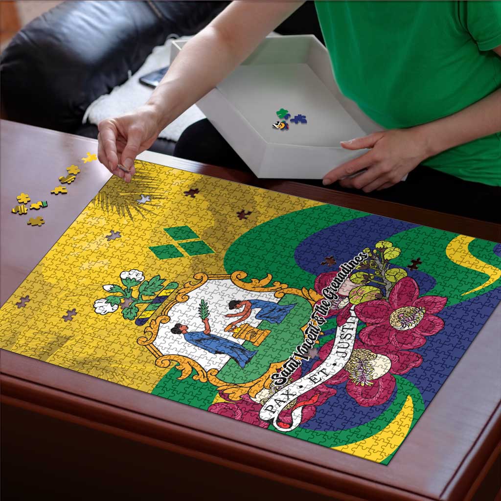 Saint Vincent and the Grenadines Puzzle Cannonball Flower Tropical Style - Wonder Print Shop