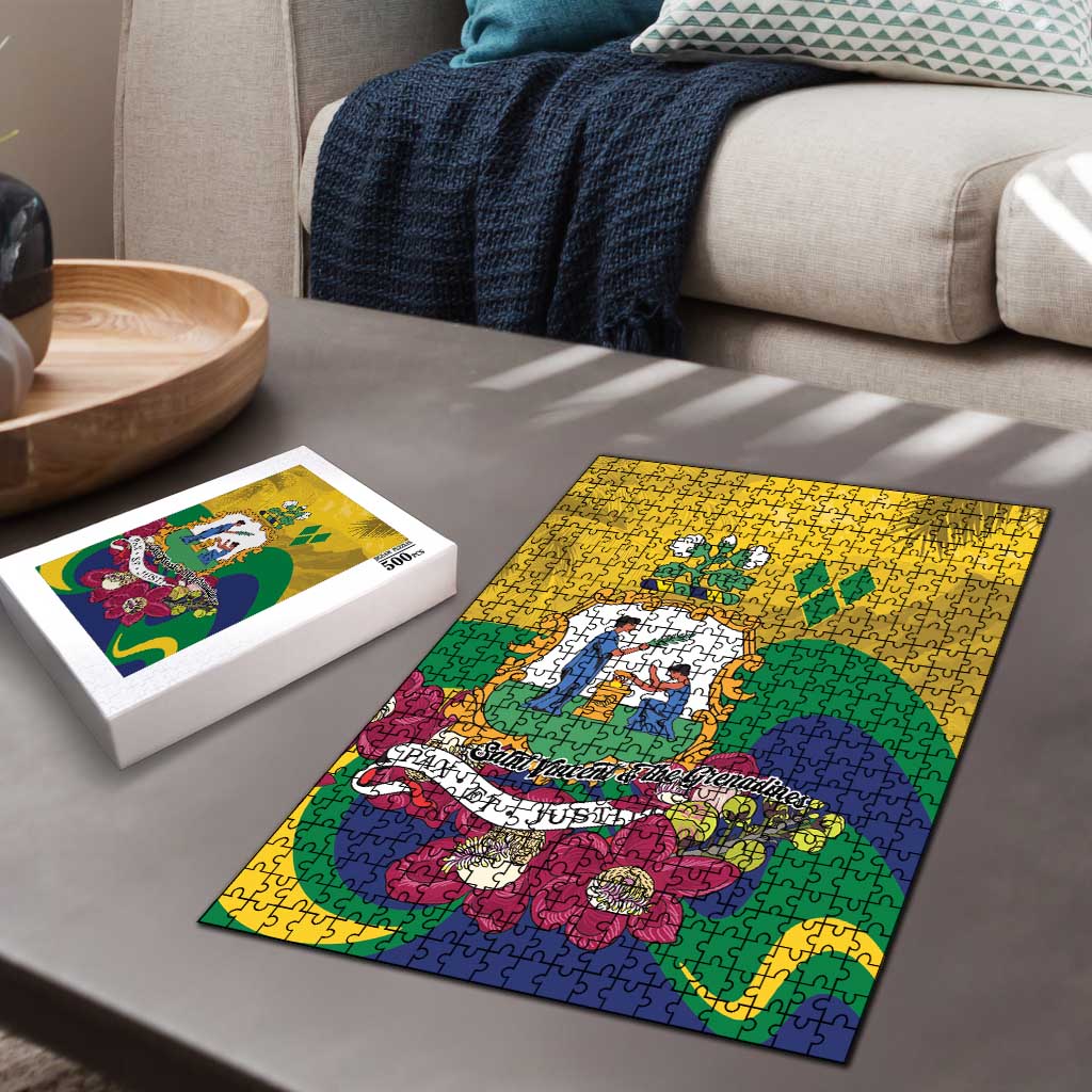 Saint Vincent and the Grenadines Puzzle Cannonball Flower Tropical Style - Wonder Print Shop