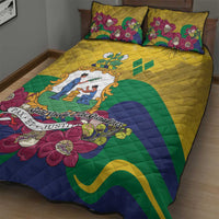 Saint Vincent and the Grenadines Quilt Bed Set Cannonball Flower Tropical Style - Wonder Print Shop
