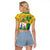 Personalized Saint Vincent and the Grenadines Raglan Cropped T Shirt Cannonball Flower Tropical Style - Wonder Print Shop