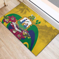 Saint Vincent and the Grenadines Rubber Doormat Cannonball Flower Tropical Style - Wonder Print Shop