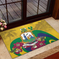 Saint Vincent and the Grenadines Rubber Doormat Cannonball Flower Tropical Style - Wonder Print Shop