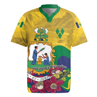 Personalized Saint Vincent and the Grenadines Rugby Jersey Cannonball Flower Tropical Style - Wonder Print Shop