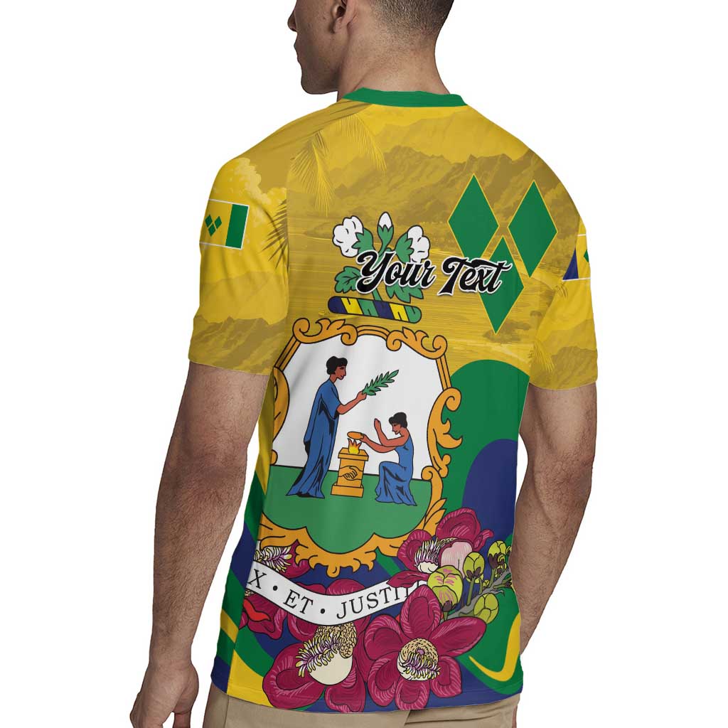 Personalized Saint Vincent and the Grenadines Rugby Jersey Cannonball Flower Tropical Style - Wonder Print Shop