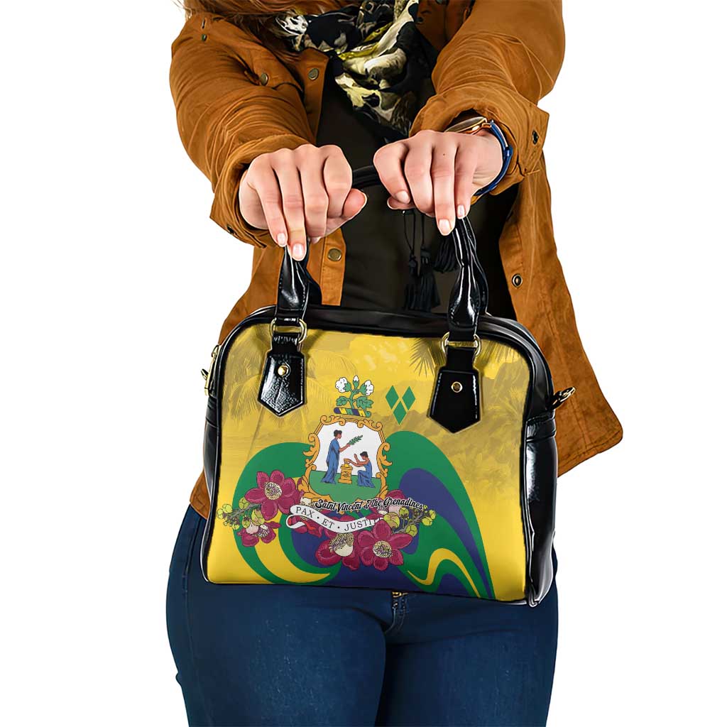 Saint Vincent and the Grenadines Shoulder Handbag Cannonball Flower Tropical Style - Wonder Print Shop