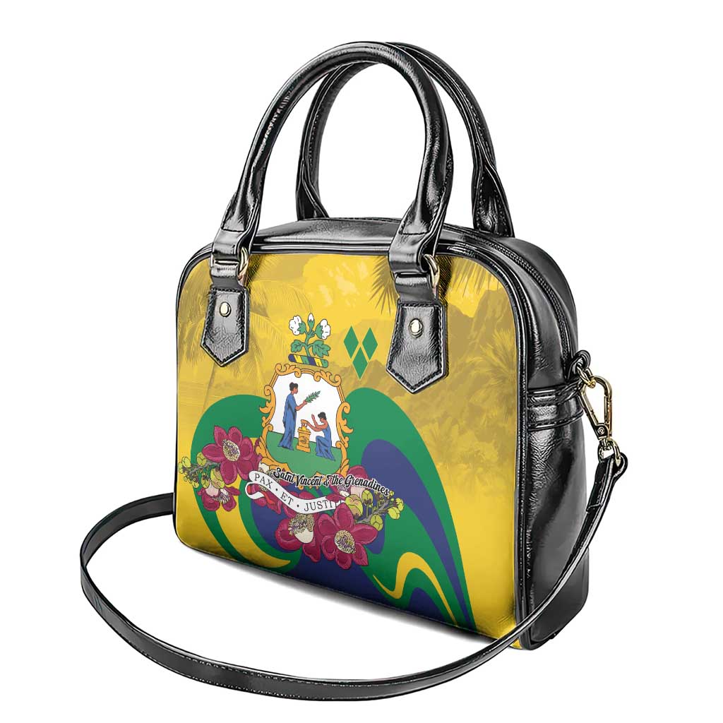 Saint Vincent and the Grenadines Shoulder Handbag Cannonball Flower Tropical Style - Wonder Print Shop