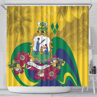 Saint Vincent and the Grenadines Shower Curtain Cannonball Flower Tropical Style - Wonder Print Shop