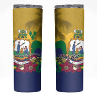 Personalized Saint Vincent and the Grenadines Skinny Tumbler Cannonball Flower Tropical Style - Wonder Print Shop