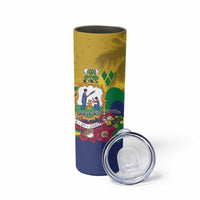 Personalized Saint Vincent and the Grenadines Skinny Tumbler Cannonball Flower Tropical Style - Wonder Print Shop