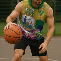 Personalized Saint Vincent and the Grenadines Sleeveless Hoodie Cannonball Flower Tropical Style - Wonder Print Shop