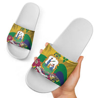 Saint Vincent and the Grenadines Slide Sandals Cannonball Flower Tropical Style - Wonder Print Shop