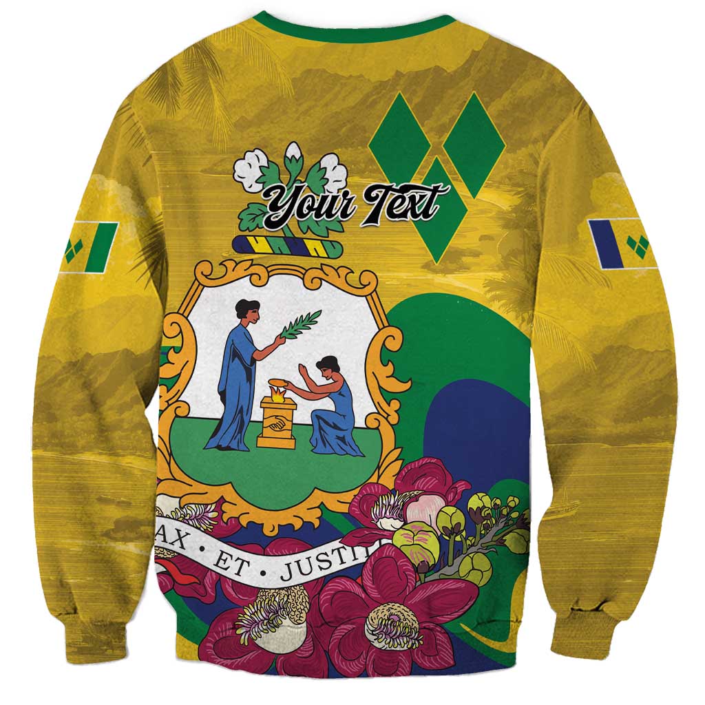 Personalized Saint Vincent and the Grenadines Sweatshirt Cannonball Flower Tropical Style - Wonder Print Shop