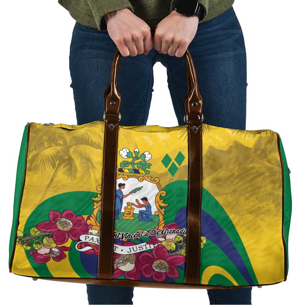 Saint Vincent and the Grenadines Travel Bag Cannonball Flower Tropical Style - Wonder Print Shop