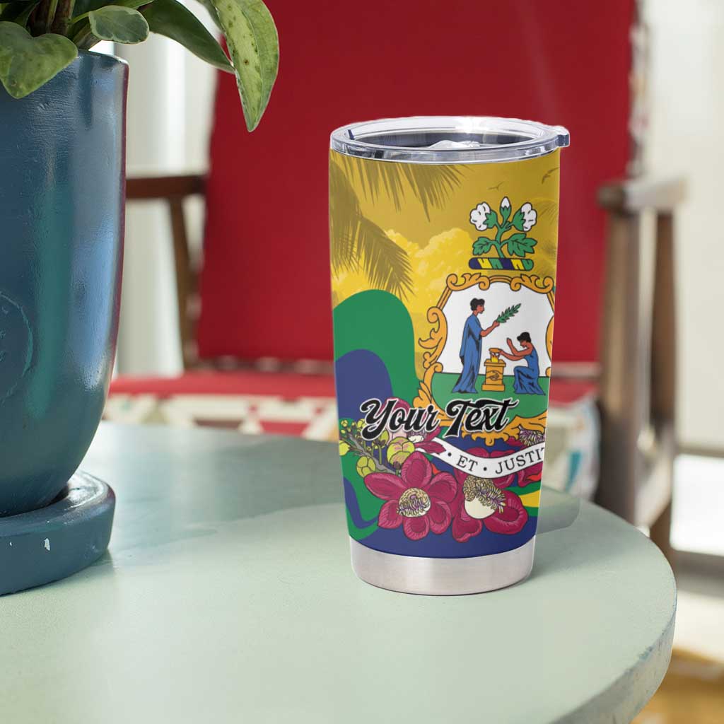 Personalized Saint Vincent and the Grenadines Tumbler Cup Cannonball Flower Tropical Style - Wonder Print Shop