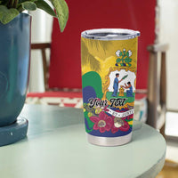 Personalized Saint Vincent and the Grenadines Tumbler Cup Cannonball Flower Tropical Style - Wonder Print Shop