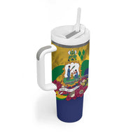 Personalized Saint Vincent and the Grenadines Tumbler With Handle Cannonball Flower Tropical Style - Wonder Print Shop