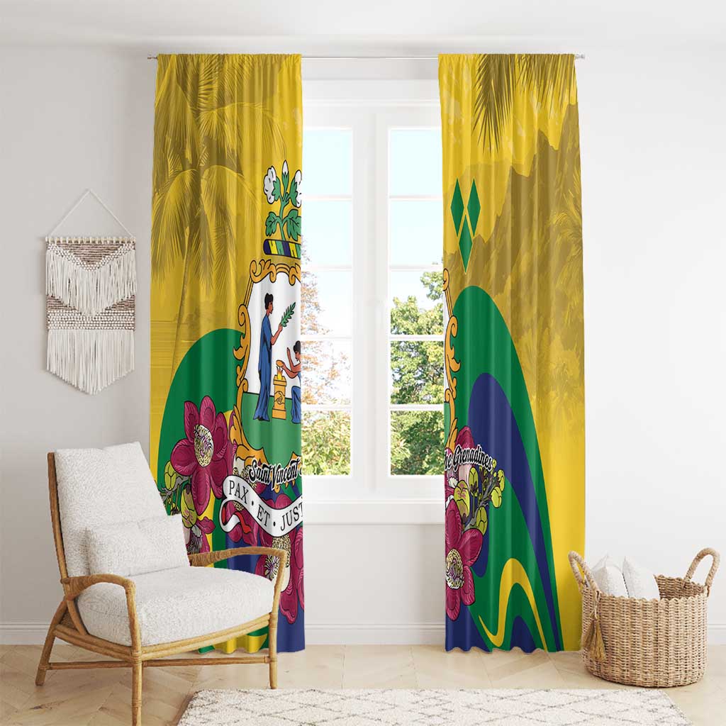 Saint Vincent and the Grenadines Window Curtain Cannonball Flower Tropical Style - Wonder Print Shop
