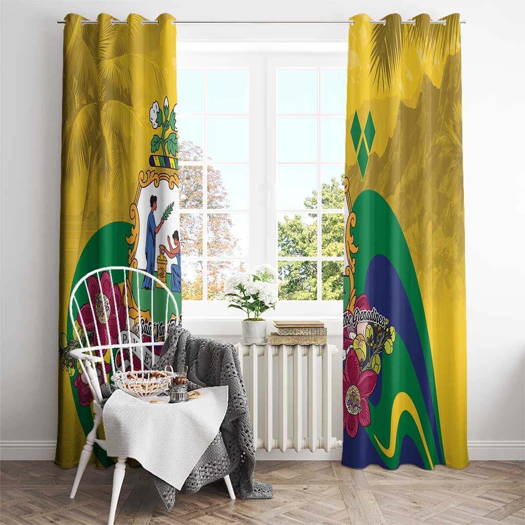 Saint Vincent and the Grenadines Window Curtain Cannonball Flower Tropical Style - Wonder Print Shop