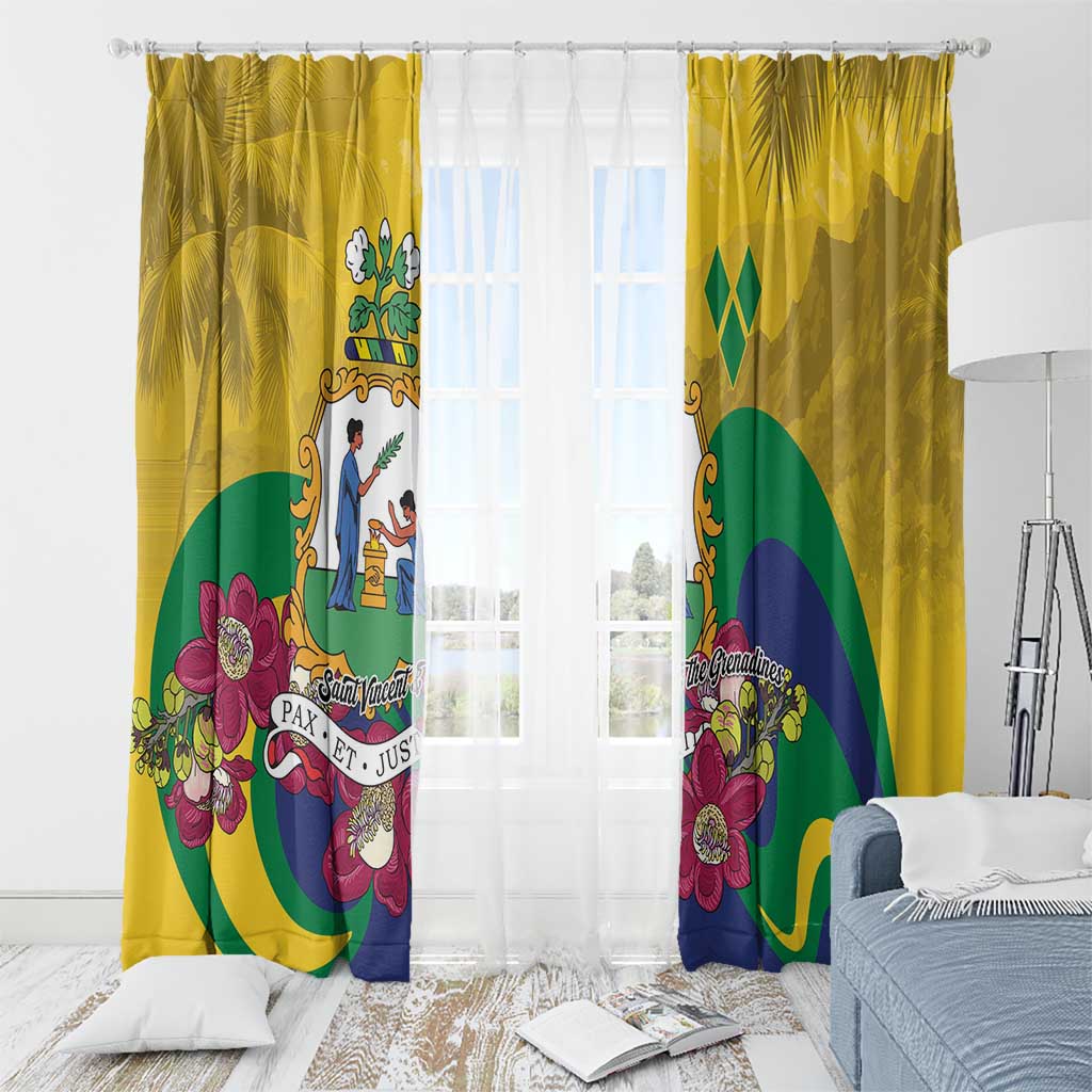 Saint Vincent and the Grenadines Window Curtain Cannonball Flower Tropical Style - Wonder Print Shop