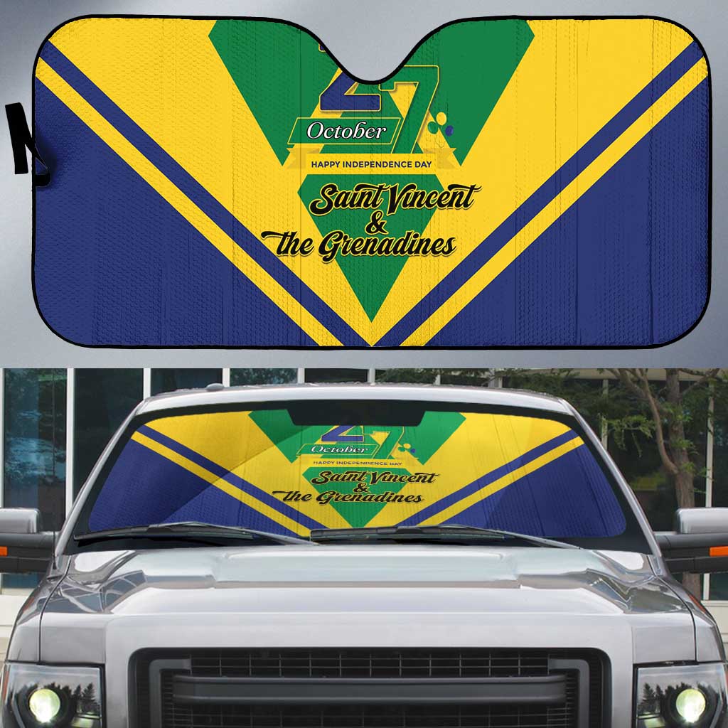 Saint Vincent and the Grenadines Independence Day Auto Sun Shade Simple Style - Wonder Print Shop