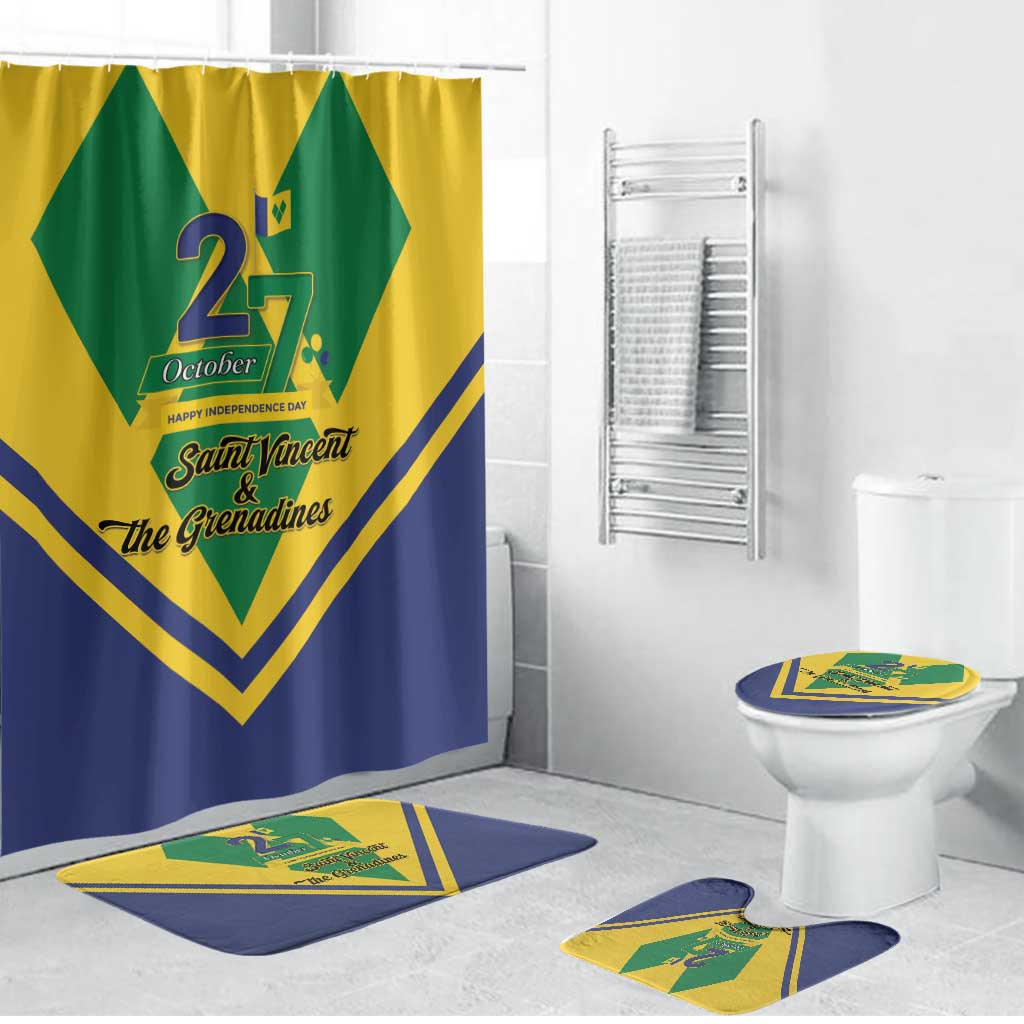 Saint Vincent and the Grenadines Independence Day Bathroom Set Simple Style - Wonder Print Shop