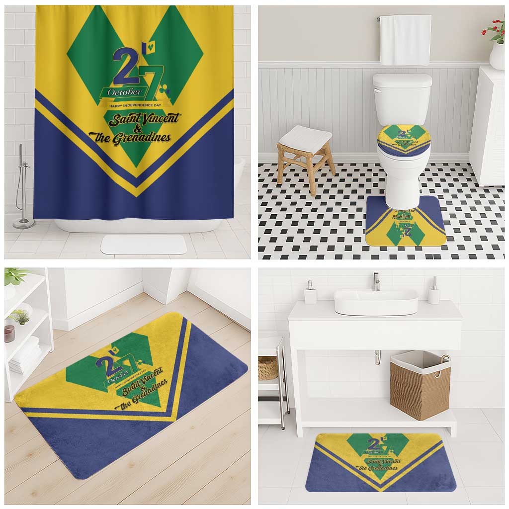 Saint Vincent and the Grenadines Independence Day Bathroom Set Simple Style - Wonder Print Shop