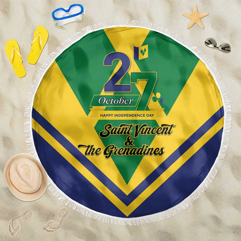 Saint Vincent and the Grenadines Independence Day Beach Blanket Simple Style - Wonder Print Shop