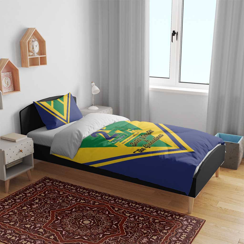 Saint Vincent and the Grenadines Independence Day Bedding Set Simple Style - Wonder Print Shop