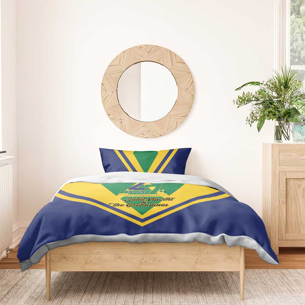 Saint Vincent and the Grenadines Independence Day Bedding Set Simple Style - Wonder Print Shop