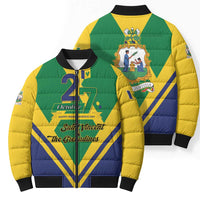 Saint Vincent and the Grenadines Independence Day Bomber Puffer Jacket Simple Style - Wonder Print Shop
