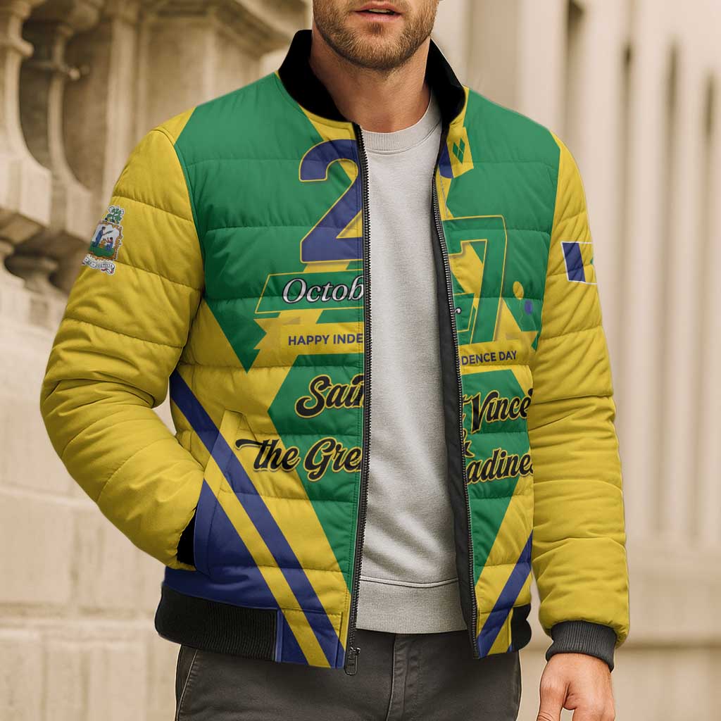 Saint Vincent and the Grenadines Independence Day Bomber Puffer Jacket Simple Style - Wonder Print Shop