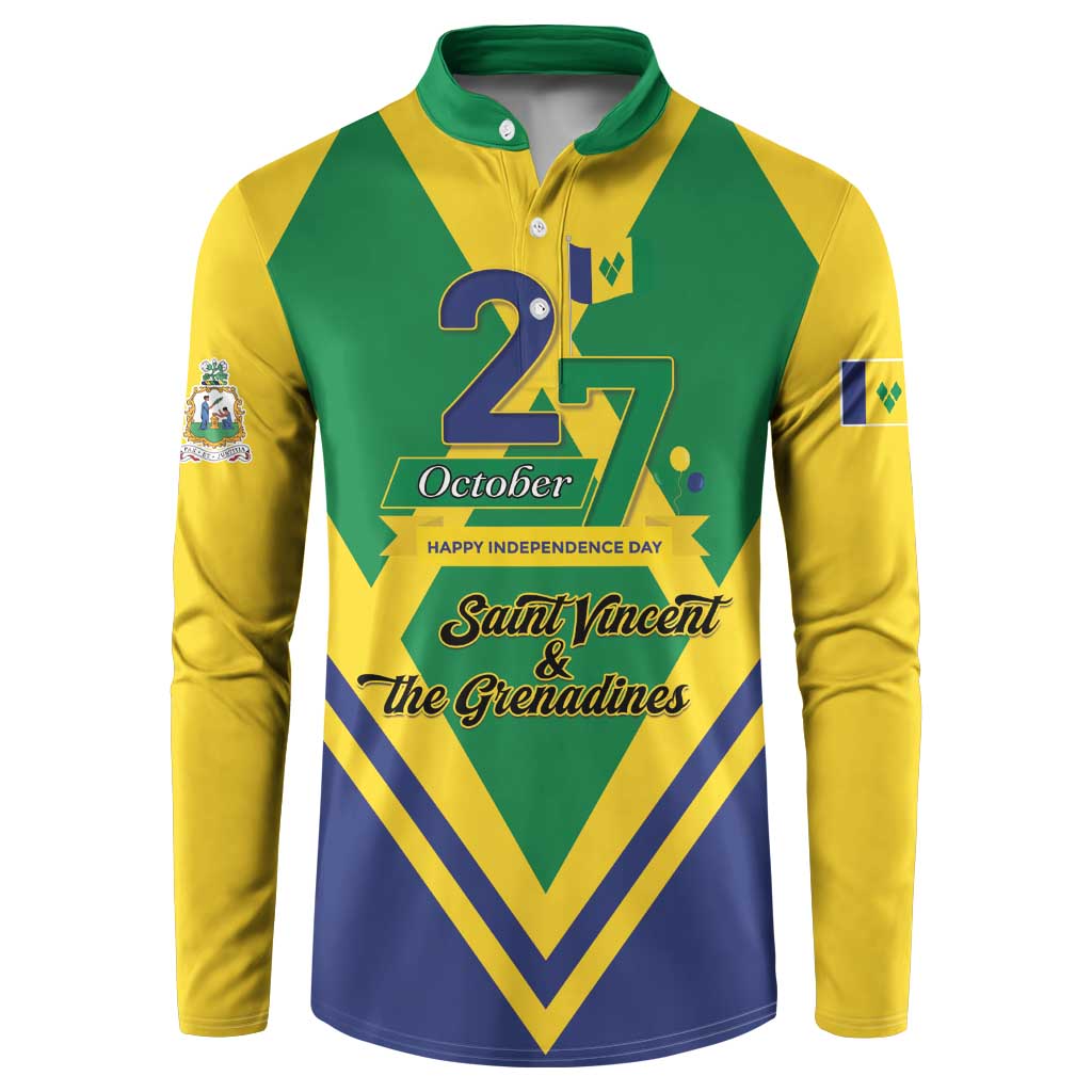 Saint Vincent and the Grenadines Independence Day Button Sweatshirt Simple Style - Wonder Print Shop