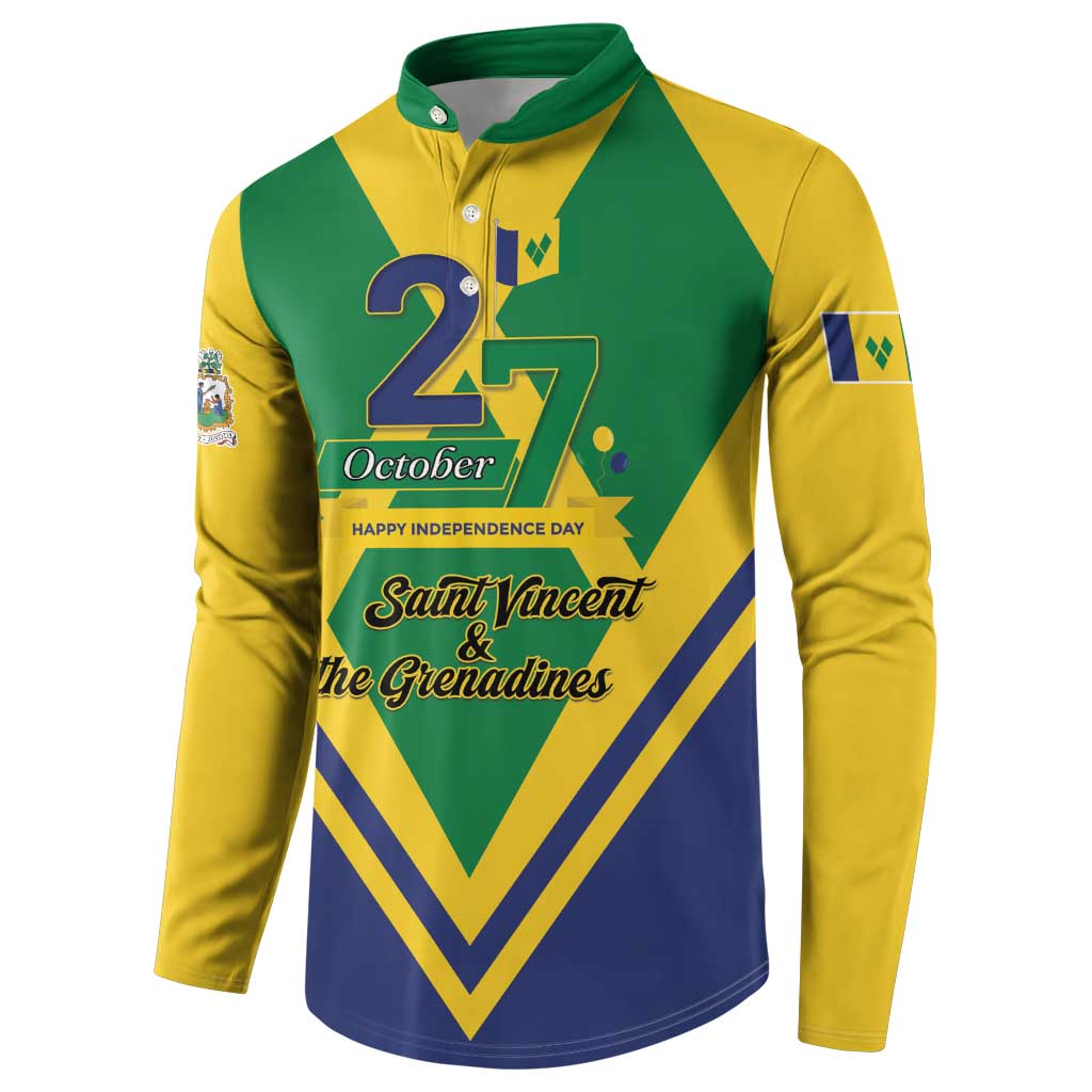 Saint Vincent and the Grenadines Independence Day Button Sweatshirt Simple Style - Wonder Print Shop