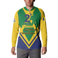 Saint Vincent and the Grenadines Independence Day Button Sweatshirt Simple Style - Wonder Print Shop