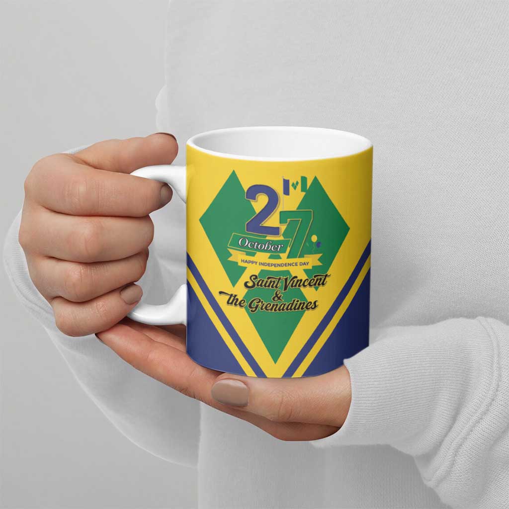 Saint Vincent and the Grenadines Independence Day Ceramic Mug Simple Style - Wonder Print Shop