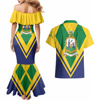 Saint Vincent and the Grenadines Independence Day Couples Matching Mermaid Dress and Hawaiian Shirt Simple Style - Wonder Print Shop