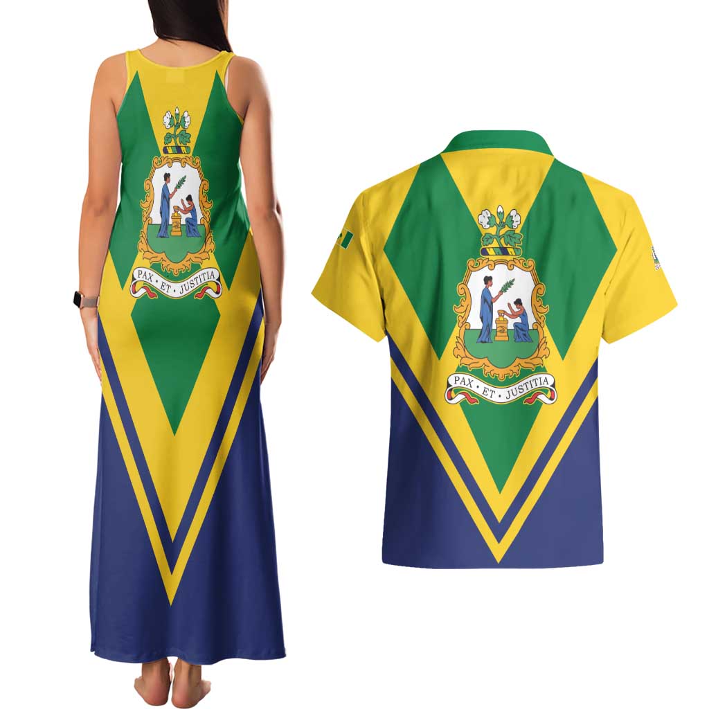 Saint Vincent and the Grenadines Independence Day Couples Matching Tank Maxi Dress and Hawaiian Shirt Simple Style - Wonder Print Shop