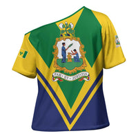 Saint Vincent and the Grenadines Independence Day Cross Shoulder Shirt Simple Style - Wonder Print Shop