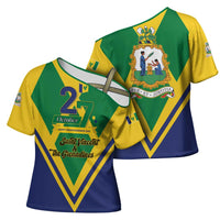 Saint Vincent and the Grenadines Independence Day Cross Shoulder Shirt Simple Style - Wonder Print Shop