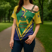 Saint Vincent and the Grenadines Independence Day Cross Shoulder Shirt Simple Style - Wonder Print Shop
