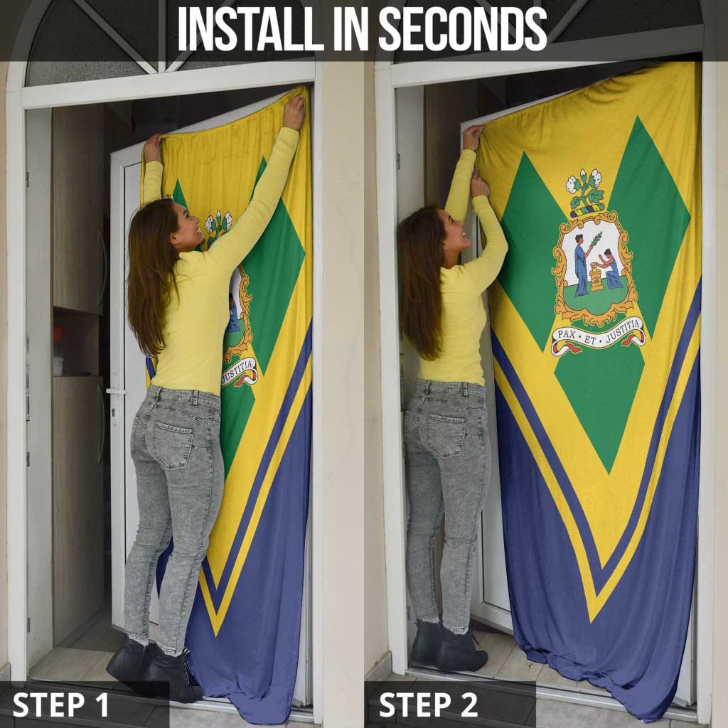 Saint Vincent and the Grenadines Independence Day Door Cover Simple Style - Wonder Print Shop