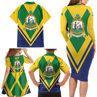 Saint Vincent and the Grenadines Independence Day Family Matching Long Sleeve Bodycon Dress and Hawaiian Shirt Simple Style - Wonder Print Shop