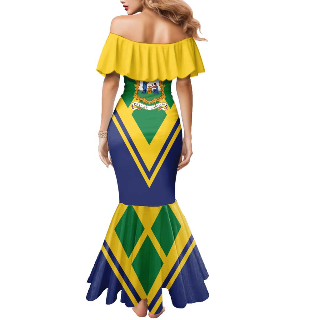 Saint Vincent and the Grenadines Independence Day Family Matching Mermaid Dress and Hawaiian Shirt Simple Style - Wonder Print Shop