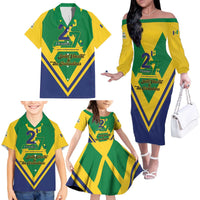 Saint Vincent and the Grenadines Independence Day Family Matching Off The Shoulder Long Sleeve Dress and Hawaiian Shirt Simple Style - Wonder Print Shop