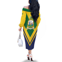 Saint Vincent and the Grenadines Independence Day Family Matching Off The Shoulder Long Sleeve Dress and Hawaiian Shirt Simple Style - Wonder Print Shop
