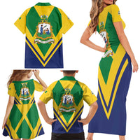 Saint Vincent and the Grenadines Independence Day Family Matching Short Sleeve Bodycon Dress and Hawaiian Shirt Simple Style - Wonder Print Shop